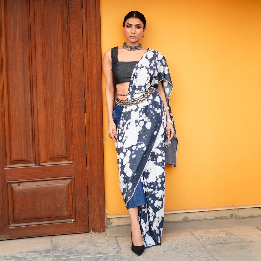 Denim Saree Set