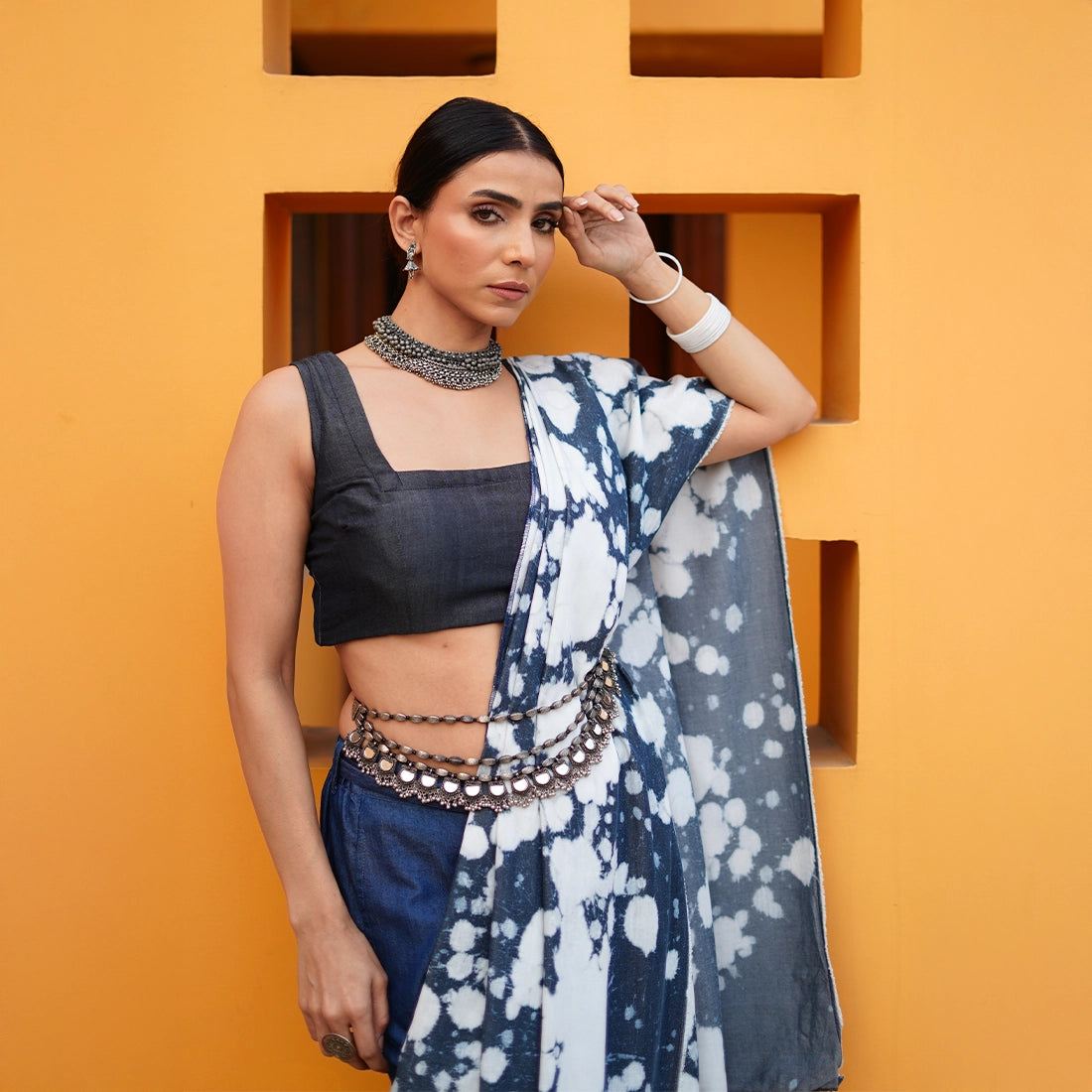 Denim Saree Set