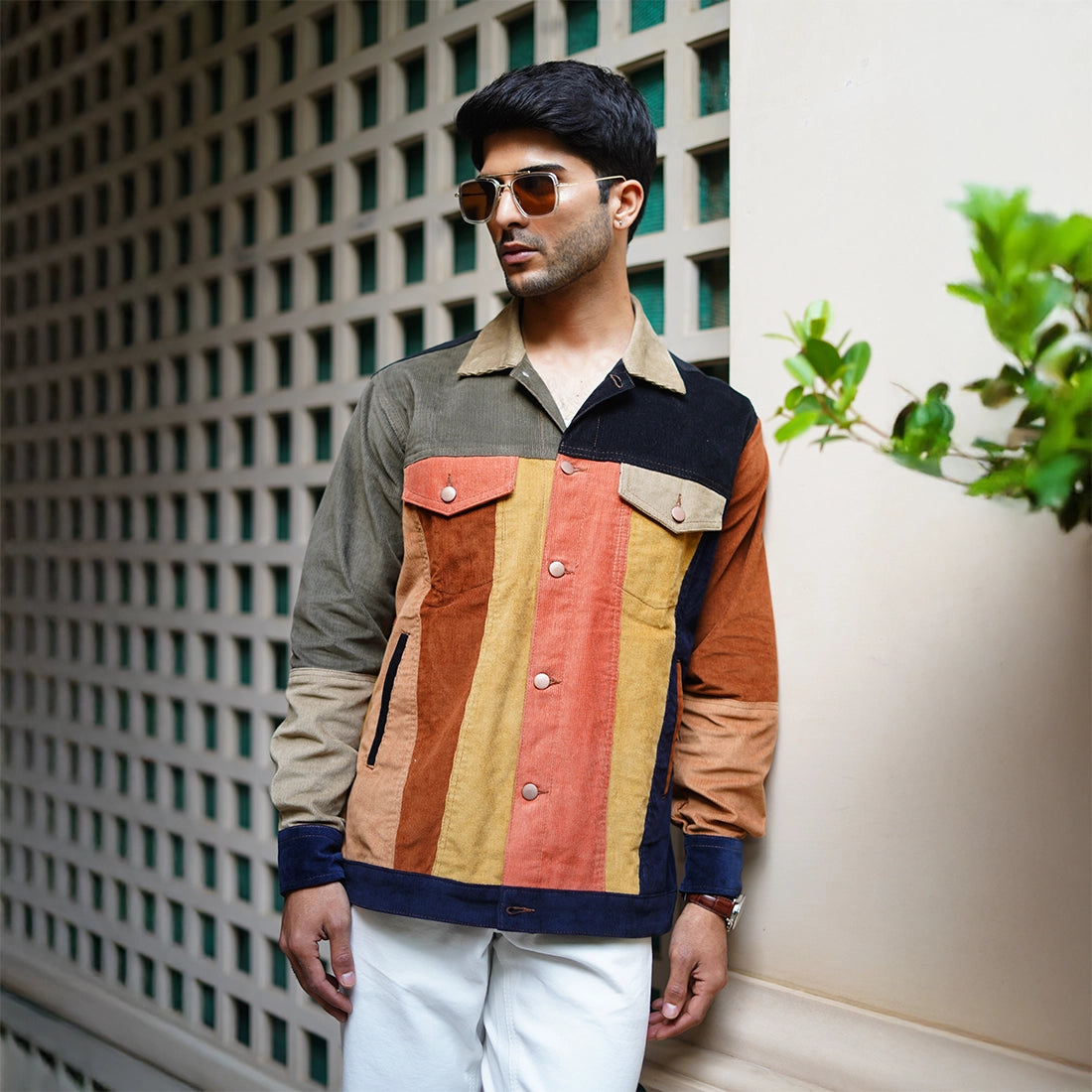 Denim Patch Work Shirt
