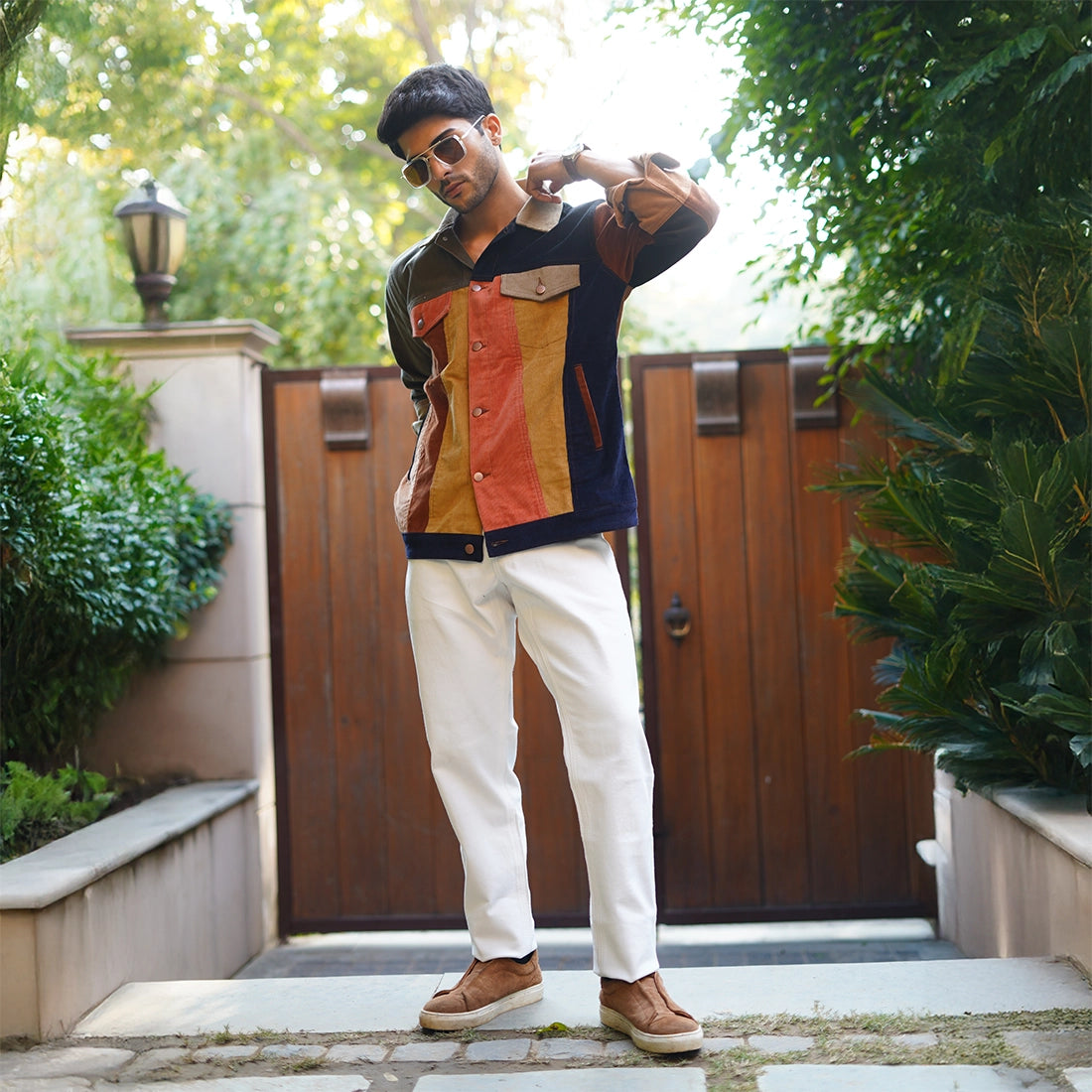 Denim Patch Work Shirt